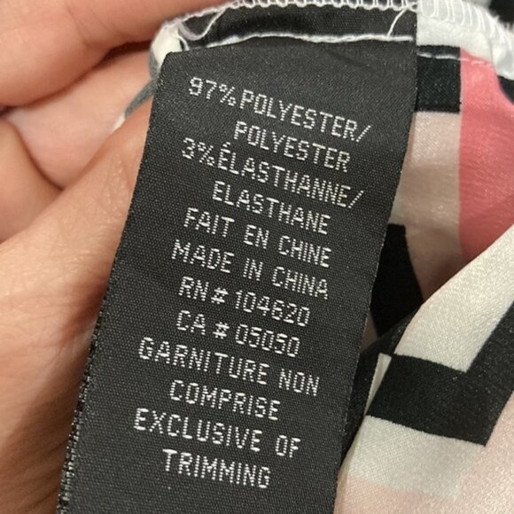 Jacob Sleeveless Fitted Dress White Pink Geometric Pattern - Picture 15 of 15